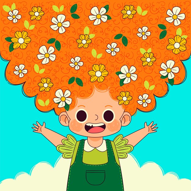 Ilustración dibujada a mano para la celebración de la temporada de primavera