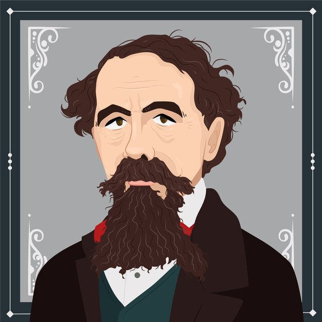 Ilustración dibujada a mano por Charles Dickens