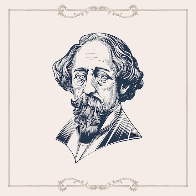Ilustración dibujada a mano por Charles Dickens