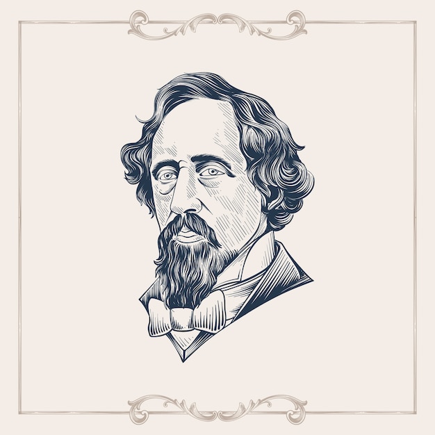 Vector gratuito ilustración dibujada a mano por charles dickens