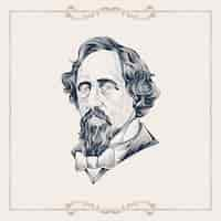 Vector gratuito ilustración dibujada a mano por charles dickens