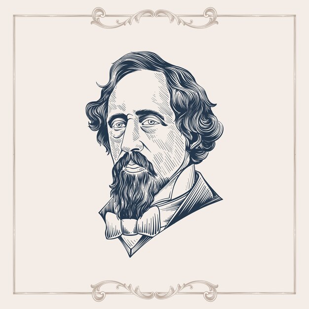 Ilustración dibujada a mano por Charles Dickens