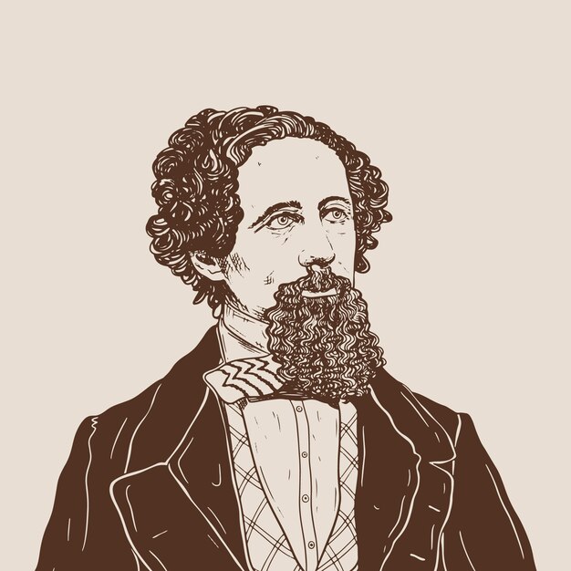 Ilustración dibujada a mano por Charles Dickens