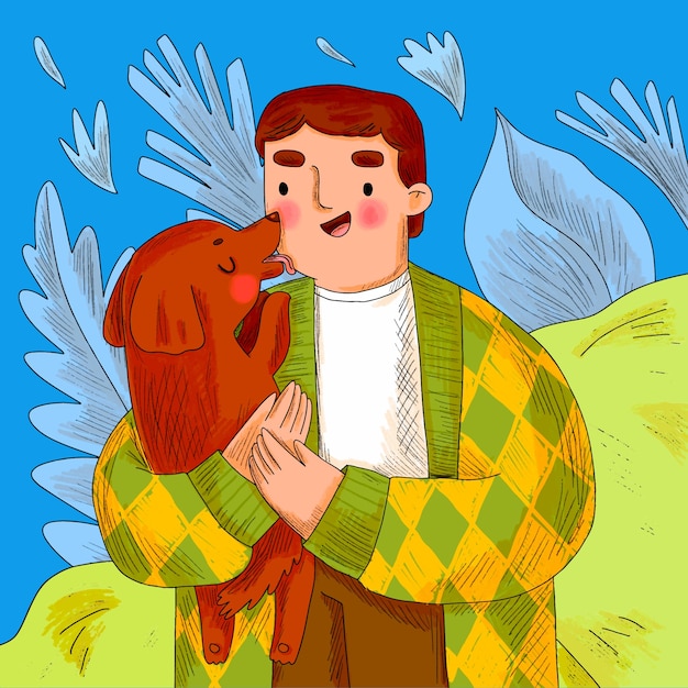 Vector gratuito ilustración dibujada a mano del día internacional del beso
