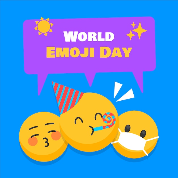 Ilustración dibujada a mano día mundial del emoji