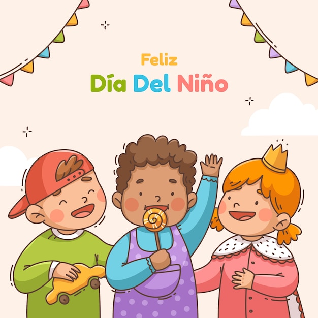 Ilustración dibujada a mano de dia del nino