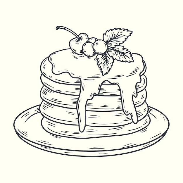 Ilustración dibujada a mano para el día del panqueque