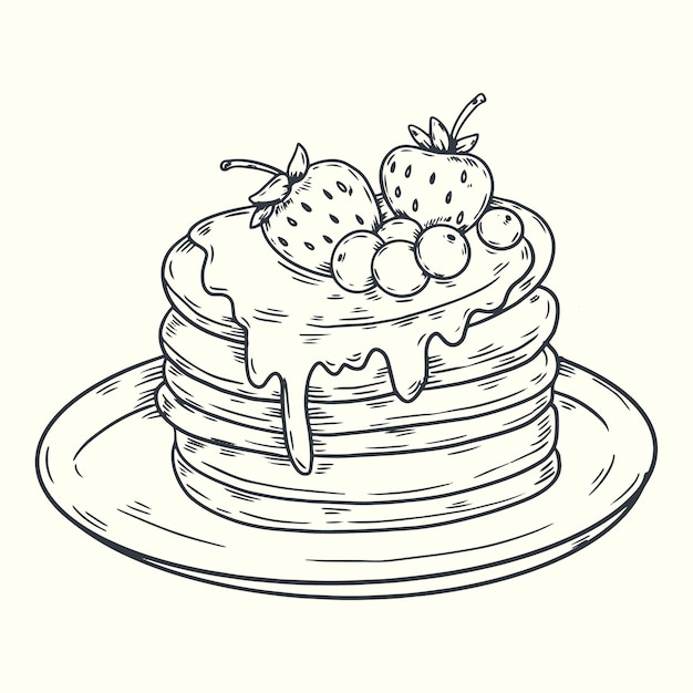 Ilustración dibujada a mano para el día del panqueque