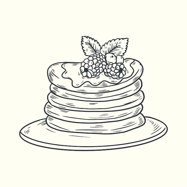Ilustración dibujada a mano para el día del panqueque