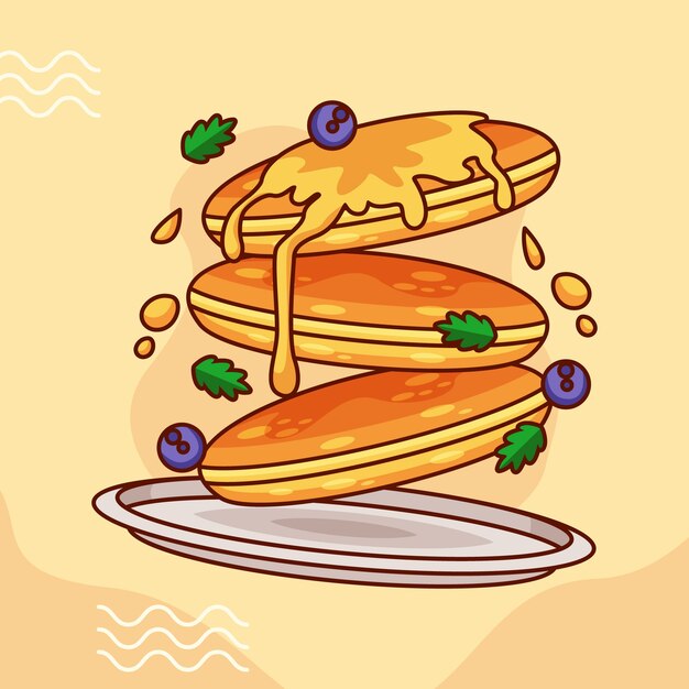 Ilustración dibujada a mano para el día de los panqueques