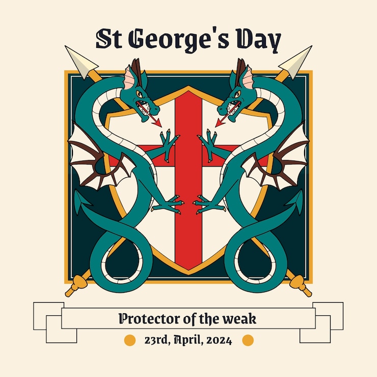 Vector gratuito ilustración dibujada a mano del día de san jorge