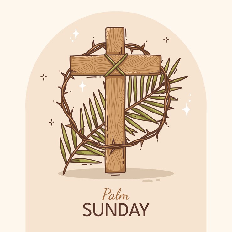 Vector gratuito ilustración dibujada a mano para el domingo de palma.