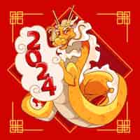 Vector gratuito ilustración dibujada a mano para el festival del año nuevo chino