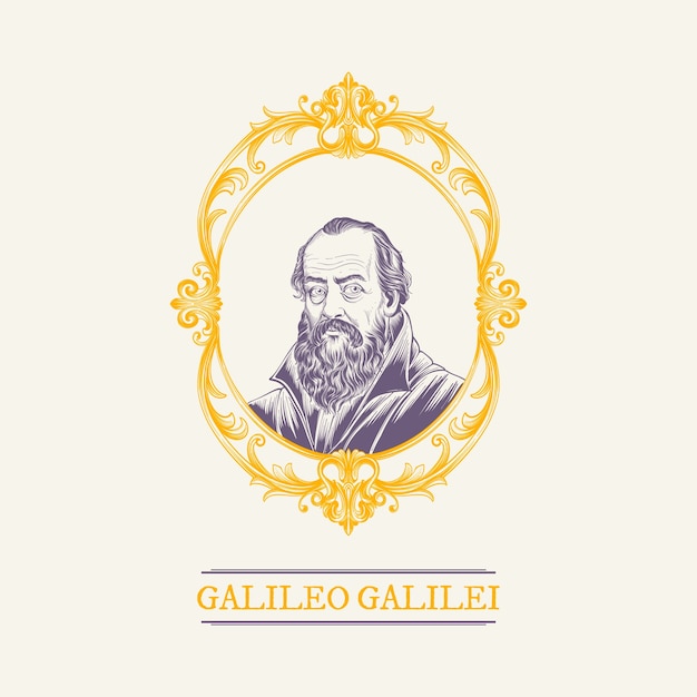 Vector gratuito ilustración dibujada a mano por galileo galilei