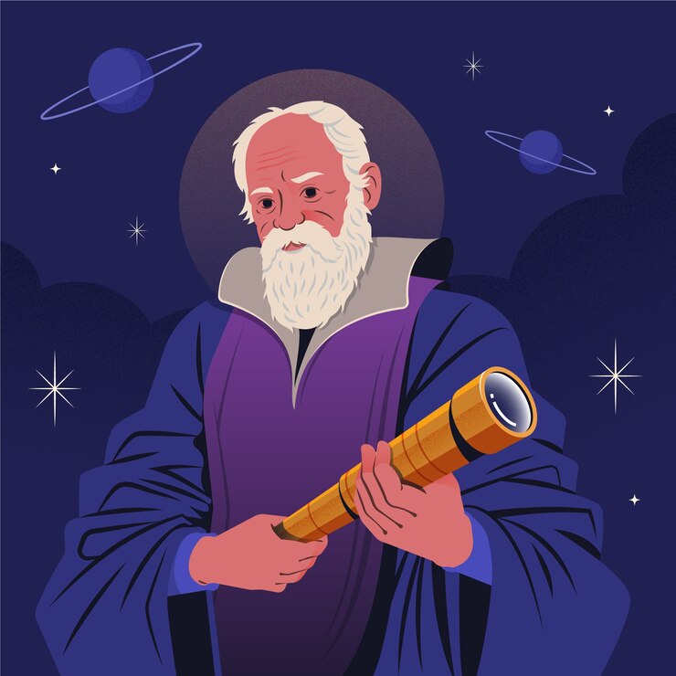 Vector gratuito ilustración dibujada a mano por galileo galilei