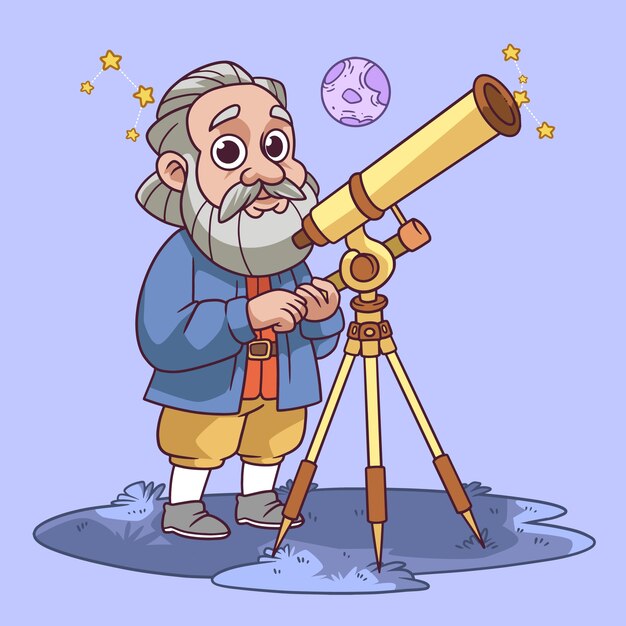 Ilustración dibujada a mano por Galileo Galilei