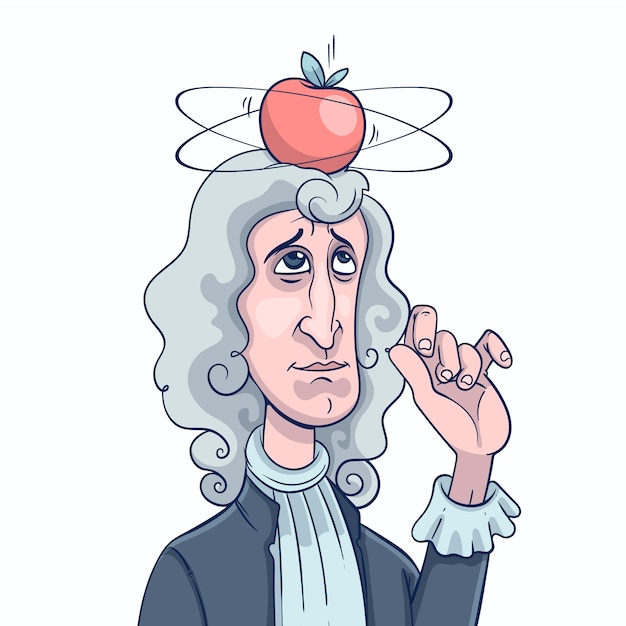 Ilustración dibujada a mano por isaac newton