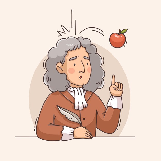 Ilustración dibujada a mano por Isaac Newton