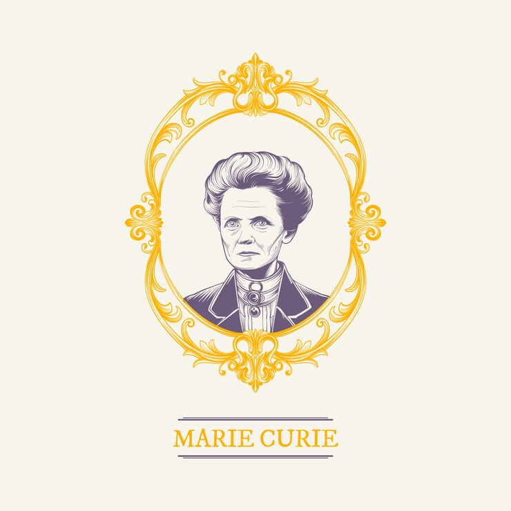 Vector gratuito ilustración dibujada a mano por maría curie