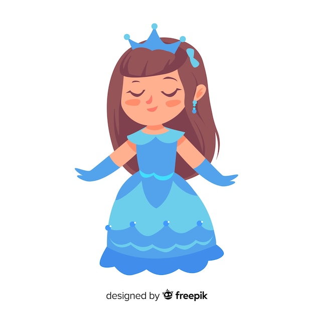 Vector gratuito ilustración dibujada a mano princesa bonita