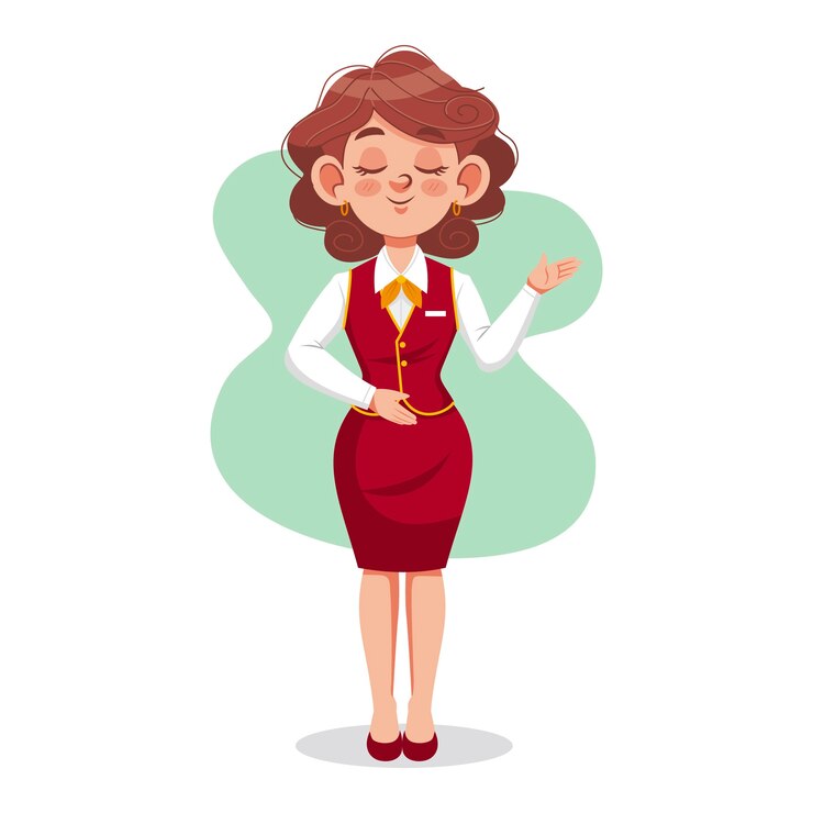 Vector gratuito ilustración dibujada a mano de recepcionista en dibujos animados