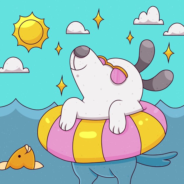 Ilustración dibujada a mano para la temporada de verano.