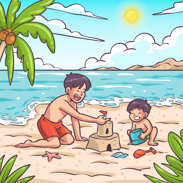 Ilustración dibujada a mano para la temporada de verano