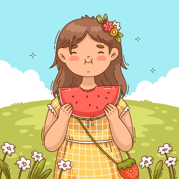 Ilustración dibujada a mano para la temporada de verano