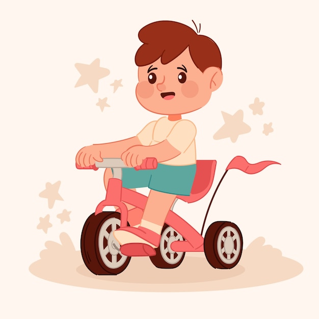 Vector gratuito ilustración dibujada a mano de triciclo
