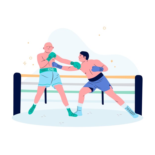 Ilustración de dibujado a mano de boxeo