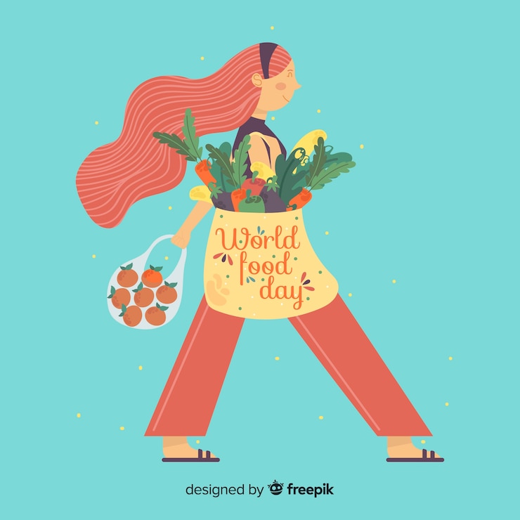 Vector gratuito ilustración de dibujado a mano del día mundial de la comida