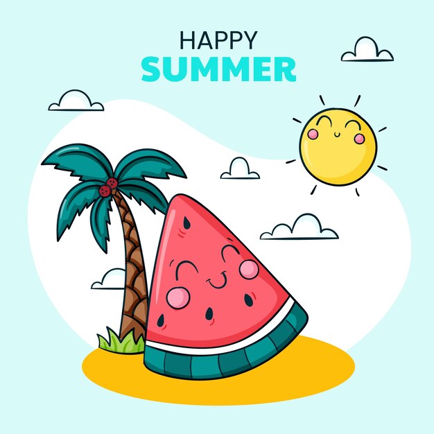ilustración de dibujado a mano de verano
