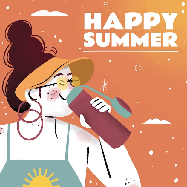 ilustración de dibujado a mano de verano