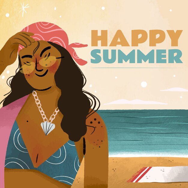 ilustración de dibujado a mano de verano