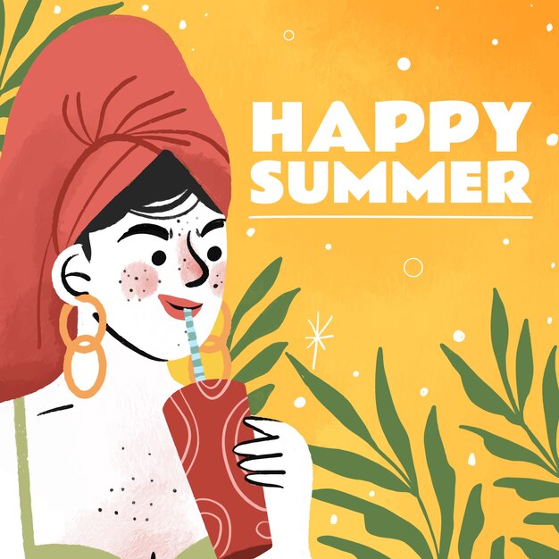 ilustración de dibujado a mano de verano