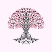Vector gratuito ilustración de dibujado a mano de vida de árbol