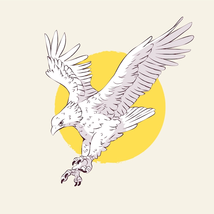 Vector gratuito ilustración de dibujo de águila voladora dibujada a mano