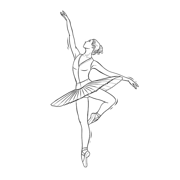 Vector gratuito ilustración del dibujo de la bailarina dibujada a mano