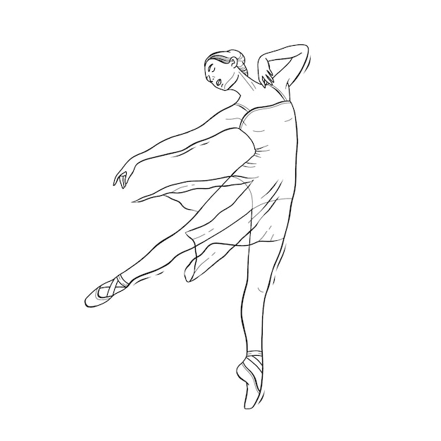 Vector gratuito ilustración del dibujo de la bailarina dibujada a mano