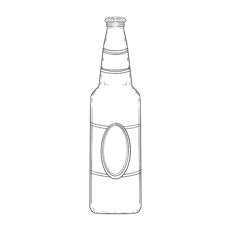 Vector gratuito ilustración de dibujo de botella de cerveza dibujada a mano