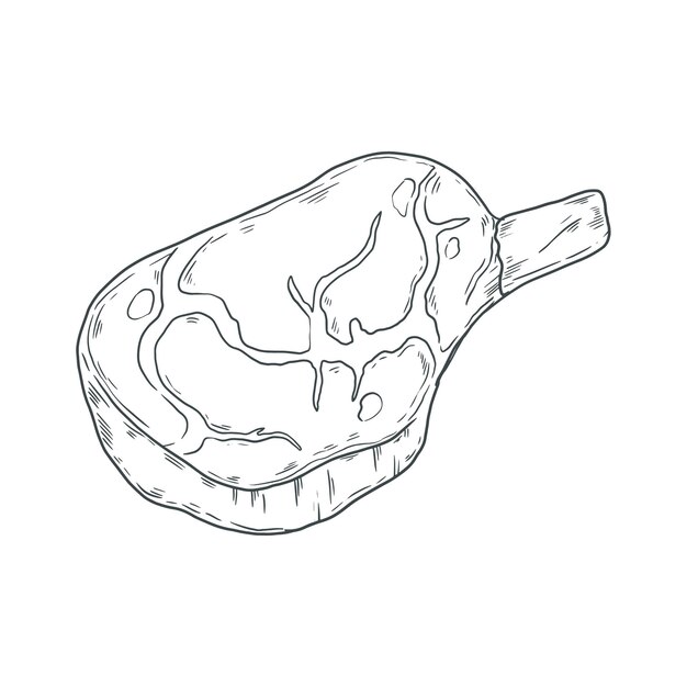 Ilustración de dibujo de carne dibujada a mano