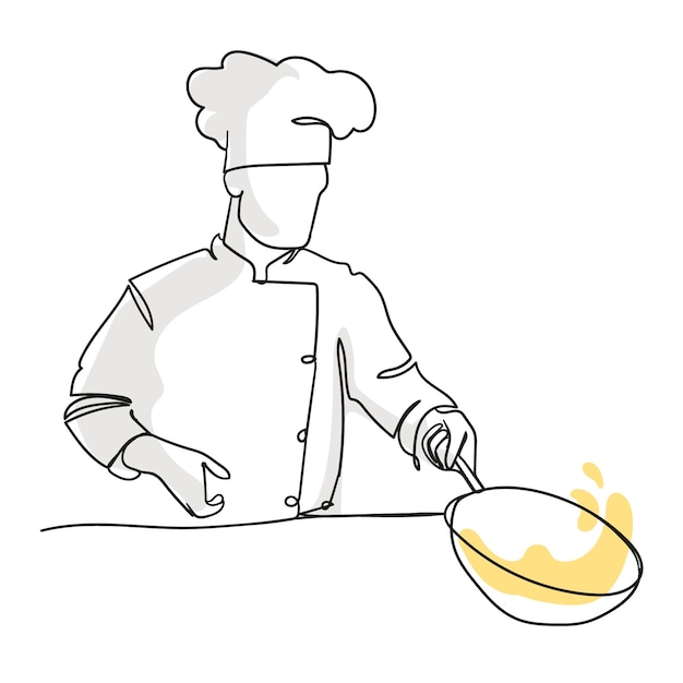 Ilustración de dibujo de chef dibujado a mano
