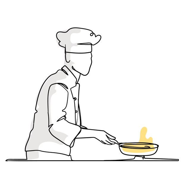 Ilustración de dibujo de chef dibujado a mano
