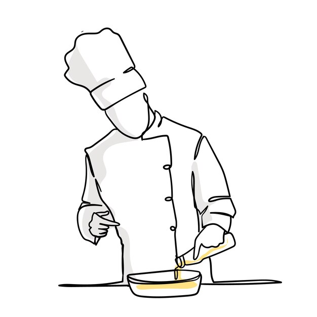 Ilustración de dibujo de chef dibujado a mano