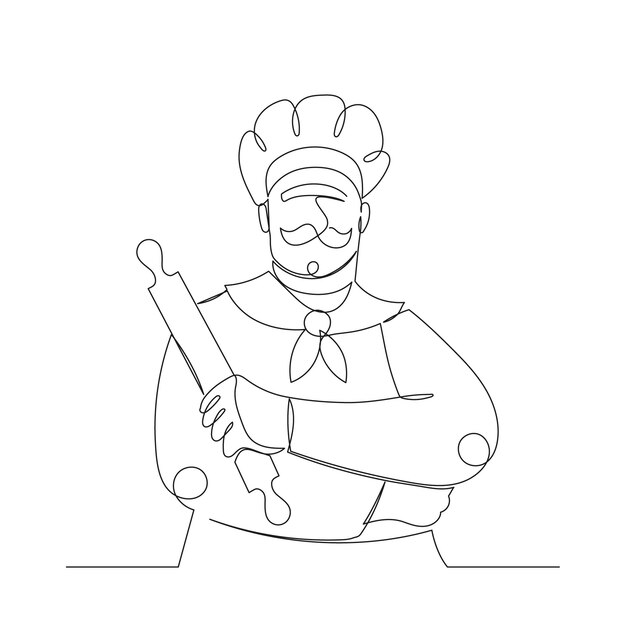 Ilustración de dibujo de chef dibujado a mano
