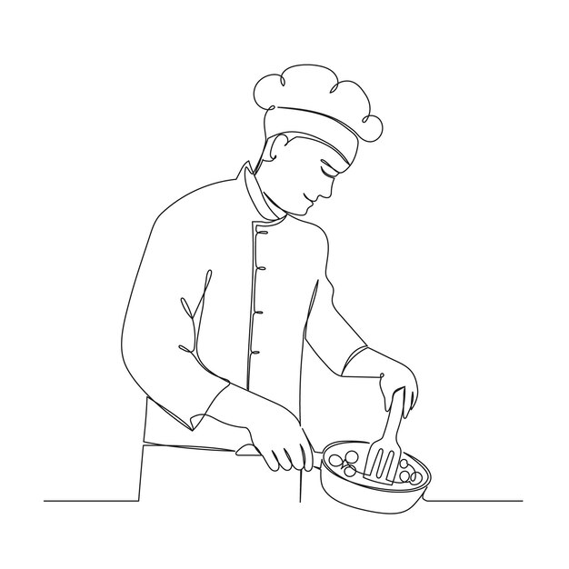 Ilustración de dibujo de chef dibujado a mano