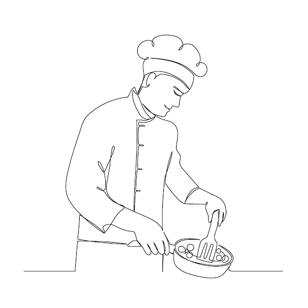 Ilustración de dibujo de chef dibujado a mano