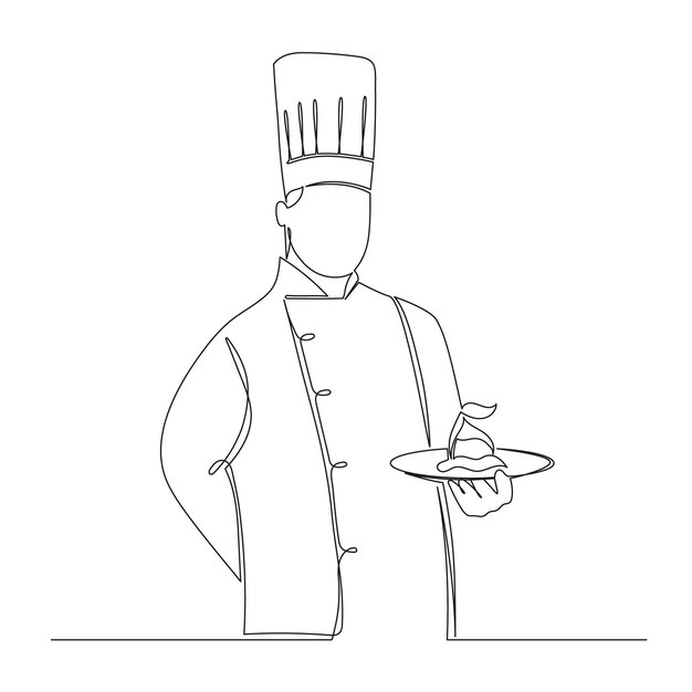 Ilustración de dibujo de chef dibujado a mano