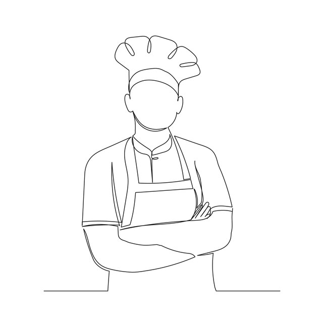 Ilustración de dibujo de chef dibujado a mano