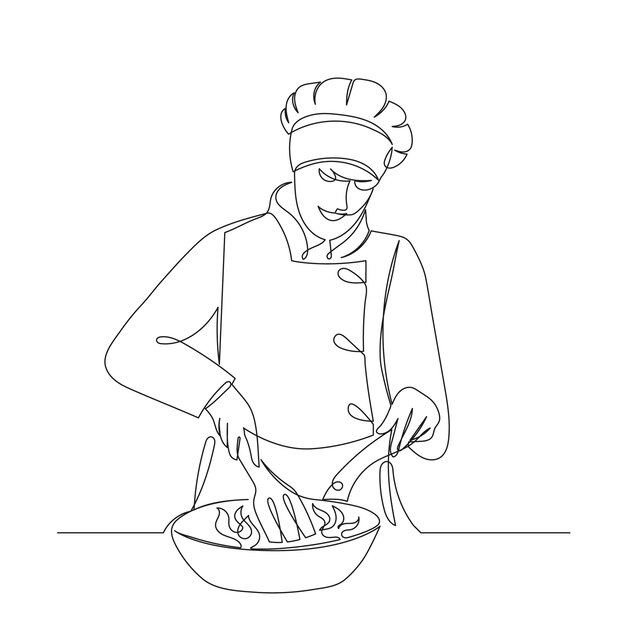 Ilustración de dibujo de chef dibujado a mano